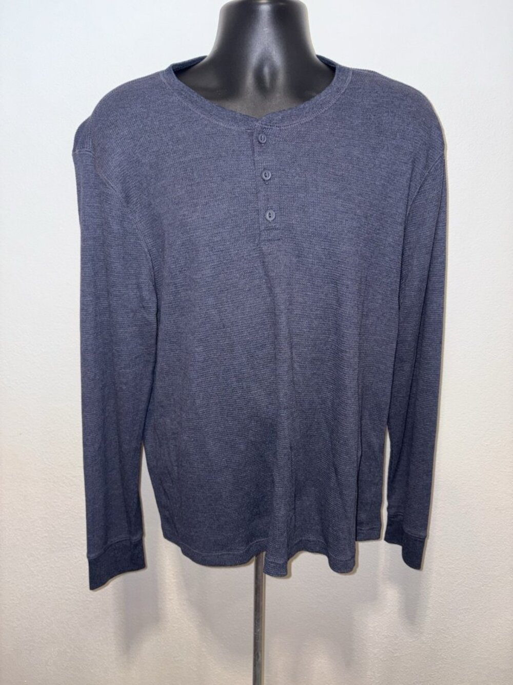Old Navy Mens XL Pullover  Henley Top Shirt Long Sleeve Gray